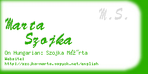 marta szojka business card